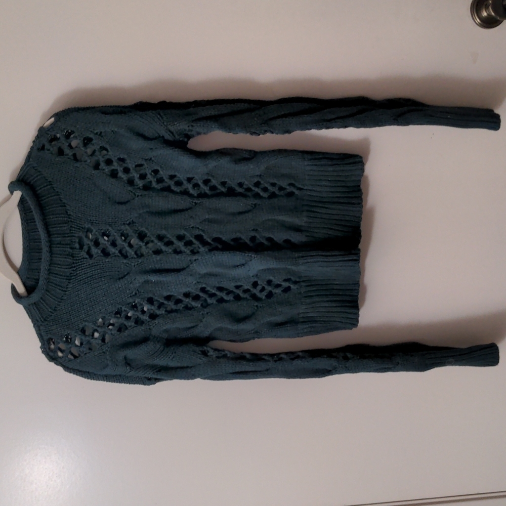 Express Green Netted Sweater in XS